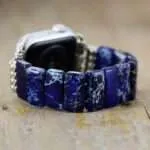 Correa Apple Watch elástica bohemia con piedras de jaspe de colores
