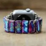 Correa Apple Watch elástica bohemia con piedras de jaspe de colores