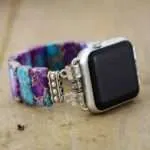 Correa Apple Watch elástica bohemia con piedras de jaspe de colores