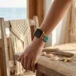Correa Apple Watch elástica bohemia con piedras de jaspe de colores