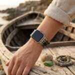 Correa Apple Watch elástica y étnica con Ágata Negra o Ágata de la India