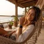Correa Apple Watch elástica y étnica con Ágata Negra o Ágata de la India