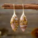 Pendientes bohemios de la nieve que no se deshace con piedras de jaspe