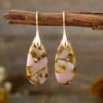 Pendientes bohemios de la nieve que no se deshace con piedras de jaspe
