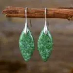 Pendientes bohemios de la nieve que no se deshace con piedras de jaspe