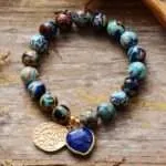 Pulsera bonita y bohemia de cuentas de amatista, ónix negro o jaspe