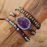 Pulsera del sueño reparador con drusa de amatista natural
