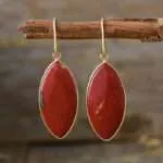 Pendientes ovalados bohemios de las 5 gemas naturales magistrales