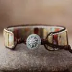 Pulsera boho del aura de las plantas con piedras naturales de jaspe