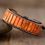 Pulsera boho del aura de las plantas con piedras naturales de jaspe