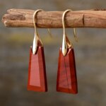 Pendientes bohemios de las 5 gemas naturales del equilibrio energético