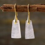Pendientes bohemios de las 5 gemas naturales del equilibrio energético
