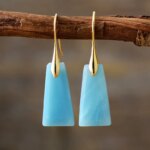 Pendientes bohemios de las 5 gemas naturales del equilibrio energético