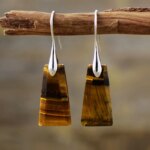 Pendientes bohemios de las 5 gemas naturales del equilibrio energético