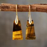 Pendientes bohemios de las 5 gemas naturales del equilibrio energético