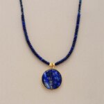 Collar del alcance de mi propósito con piedras de lapislázuli o jaspe