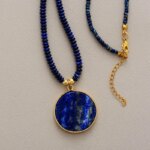 Collar del alcance de mi propósito con piedras de lapislázuli o jaspe