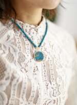 Collar del alcance de mi propósito con piedras de lapislázuli o jaspe
