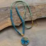 Collar del alcance de mi propósito con piedras de lapislázuli o jaspe