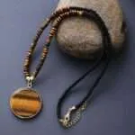 Collar del alcance de mi propósito con lapislázuli, jaspe, ojo de tigre, ónix negro o jaspe rojo