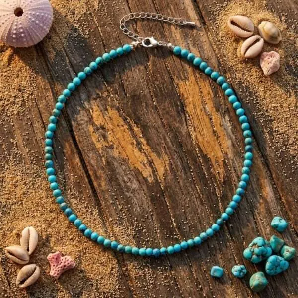 Gargantillas Bohemias con Bolitas de Piedra Natural