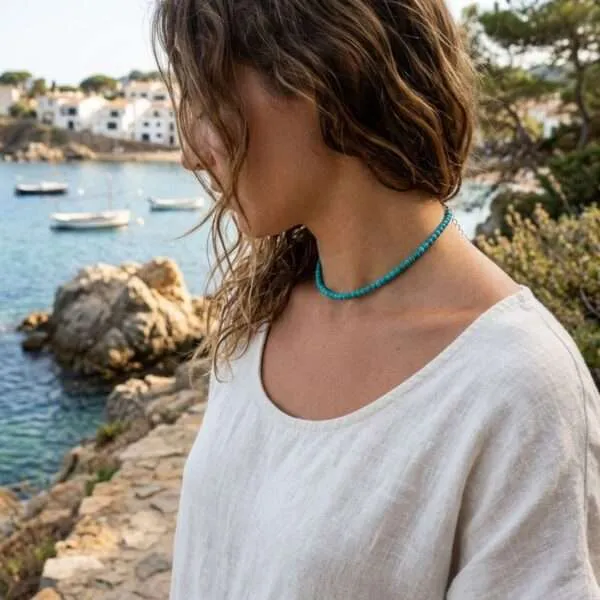Gargantillas Bohemias con Bolitas de Piedra Natural