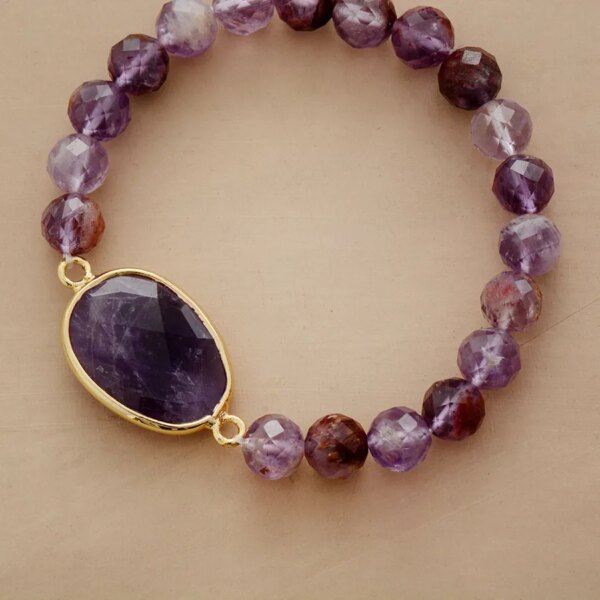 Pulsera del despojo de cargas impuras con piedras de lodolita púrpura