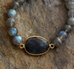 Pulsera elástica del equilibrio de las hormonas con labradorita o amatista