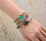 Pulsera elástica del equilibrio de las hormonas con labradorita o amatista
