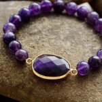 Pulsera elástica del equilibrio de las hormonas con labradorita o amatista