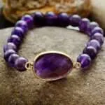Pulsera elástica del equilibrio de las hormonas con labradorita o amatista