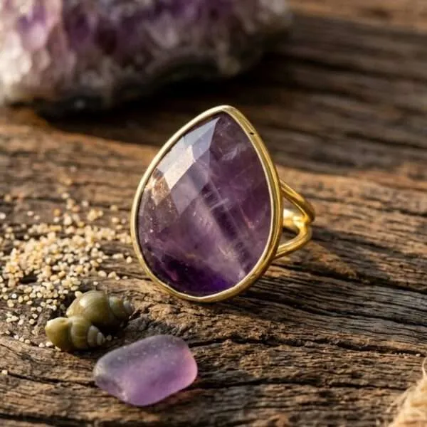 Anillo de mi pequeña piedra protectora en el camino
