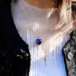 Collar del amor fructífero en forma de corazón con amatista, lapislázuli u ónix negro