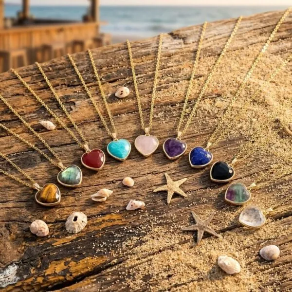 Collar del Amor Fructífero — Corazón de Piedra Natural