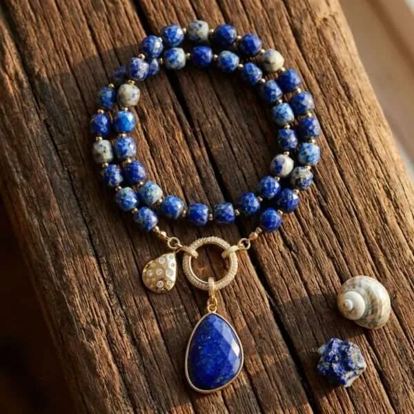 Collar del camino fundamental con piedras semipreciosas