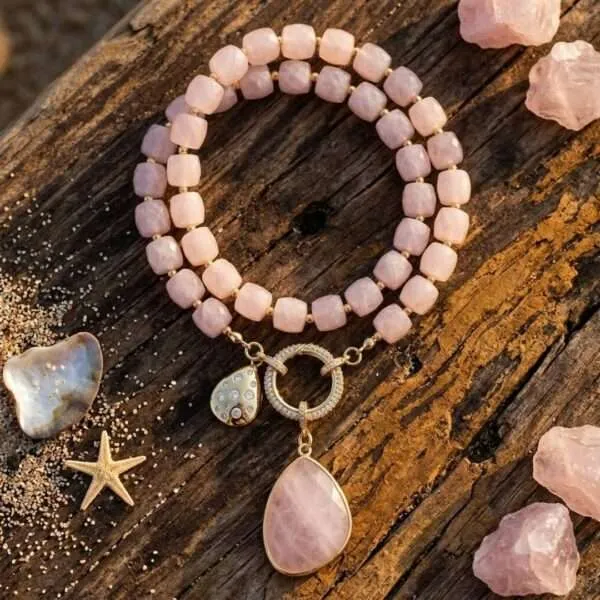 Collar del camino fundamental con piedras semipreciosas