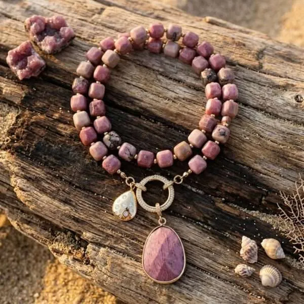 Collar del camino fundamental con piedras semipreciosas