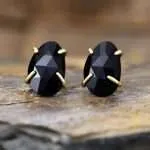 Pendientes del crecimiento personal con prehnita, ónix negro o amazonita
