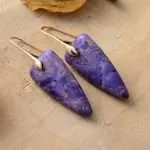 Pendientes del jardín de las flores que sanan el alma con piedras de jaspe