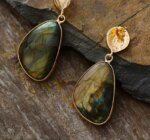 Pendientes místicos de la introspección con piedras de labradorita
