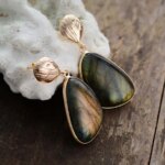 Pendientes místicos de la introspección con piedras de labradorita