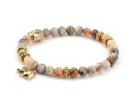 Pulsera budista con símbolo Buda y Ganesha con cuentas de jaspe