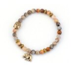 Pulsera budista con símbolo Buda y Ganesha con cuentas de jaspe