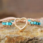 Pulsera delicada del corazón bravo con piedritas de jaspe