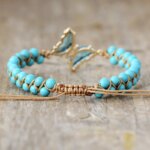 Pulsera de mi nuevo camino con mariposa de cristal y piedras naturales