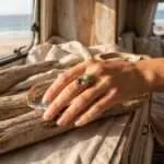 Anillo de mis soles y mis lunas con piedras de amazonita, amatista o ágata