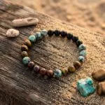 Conjunto Japa Mala 108 cuentas con Ojo de Tigre, Ónix y Turquesa Africana