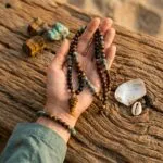 Conjunto Japa Mala 108 cuentas con Ojo de Tigre, Ónix y Turquesa Africana