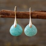 Pendientes de la clara percepción con 4 piedras naturales facetadas