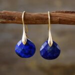 Pendientes de la clara percepción con 4 piedras naturales facetadas